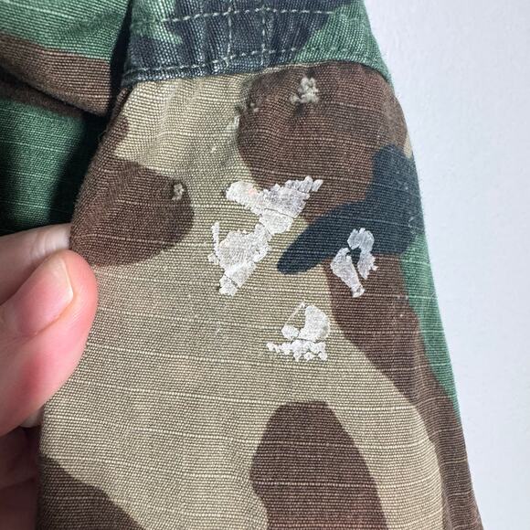 Military Woodland Camouflage Hot Weather Coat Men M Reg Green Rip Stop Pocket - Picture 6 of 13